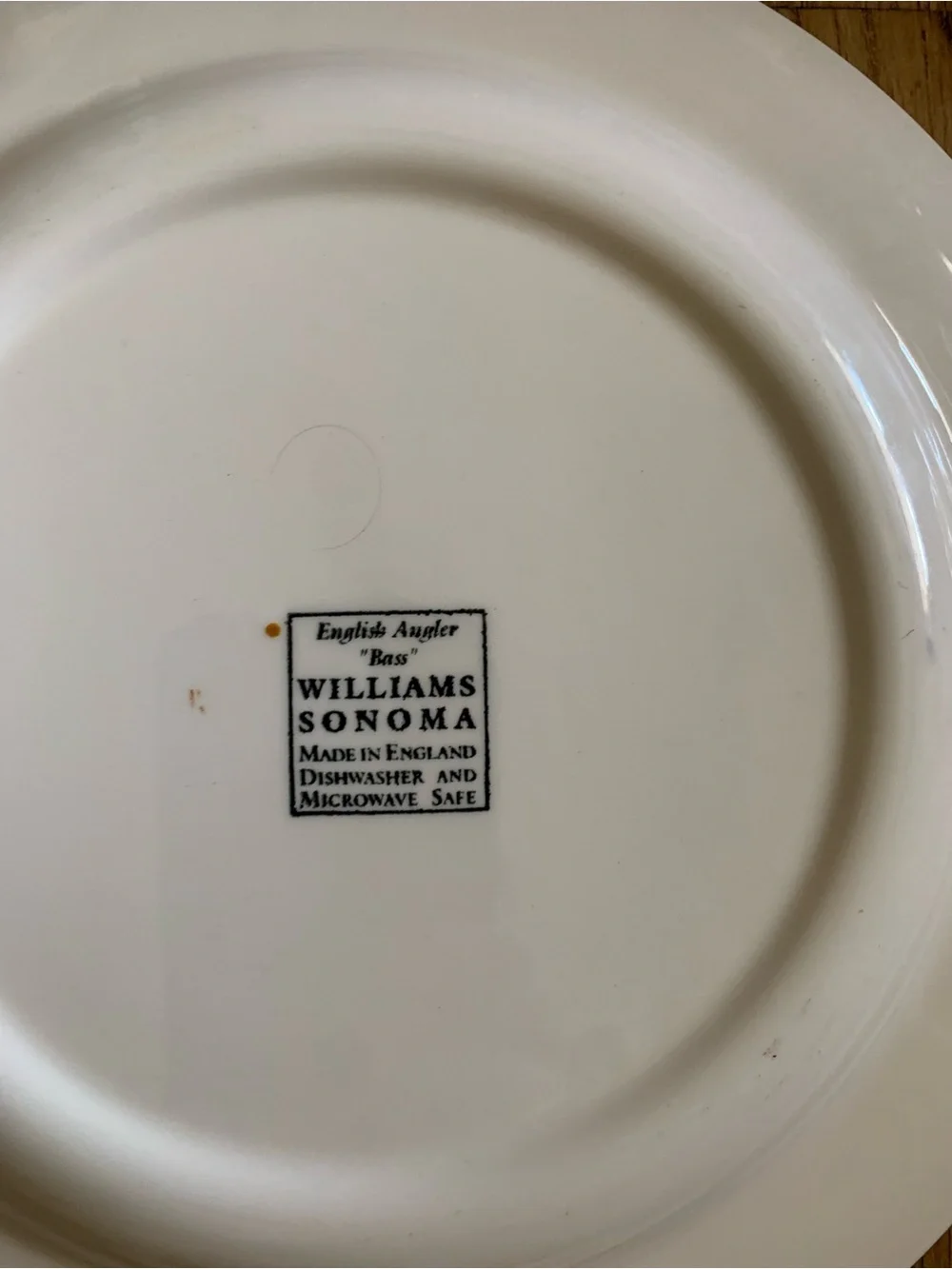 Williams Sonoma Cream Ceramic Dinner Plate with Maker’s Mark